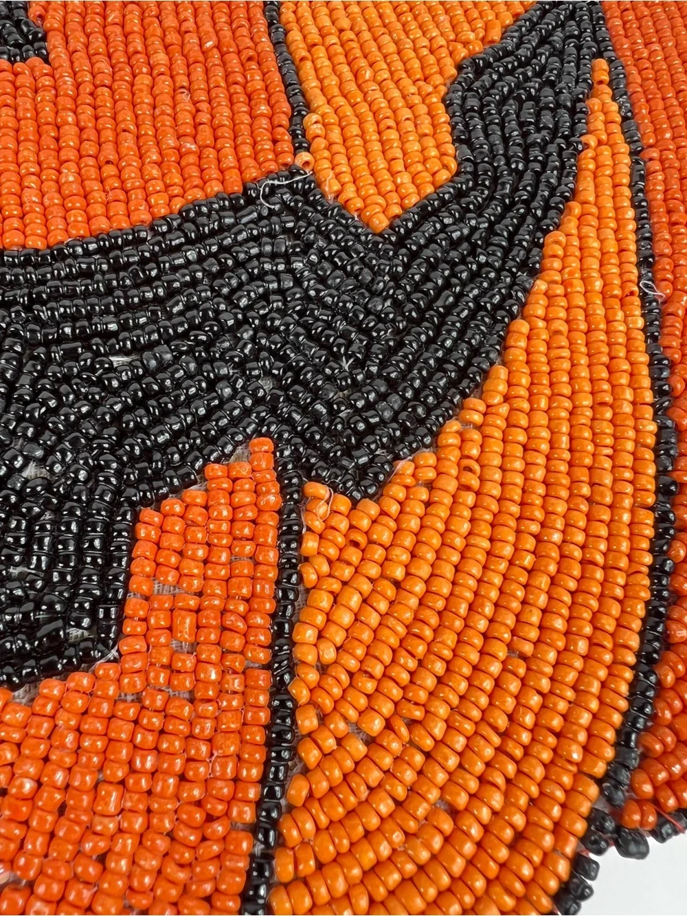 Christian Siriano Halloween Jack-O'-Lantern Beaded Placemats Orange Black 2 NEW